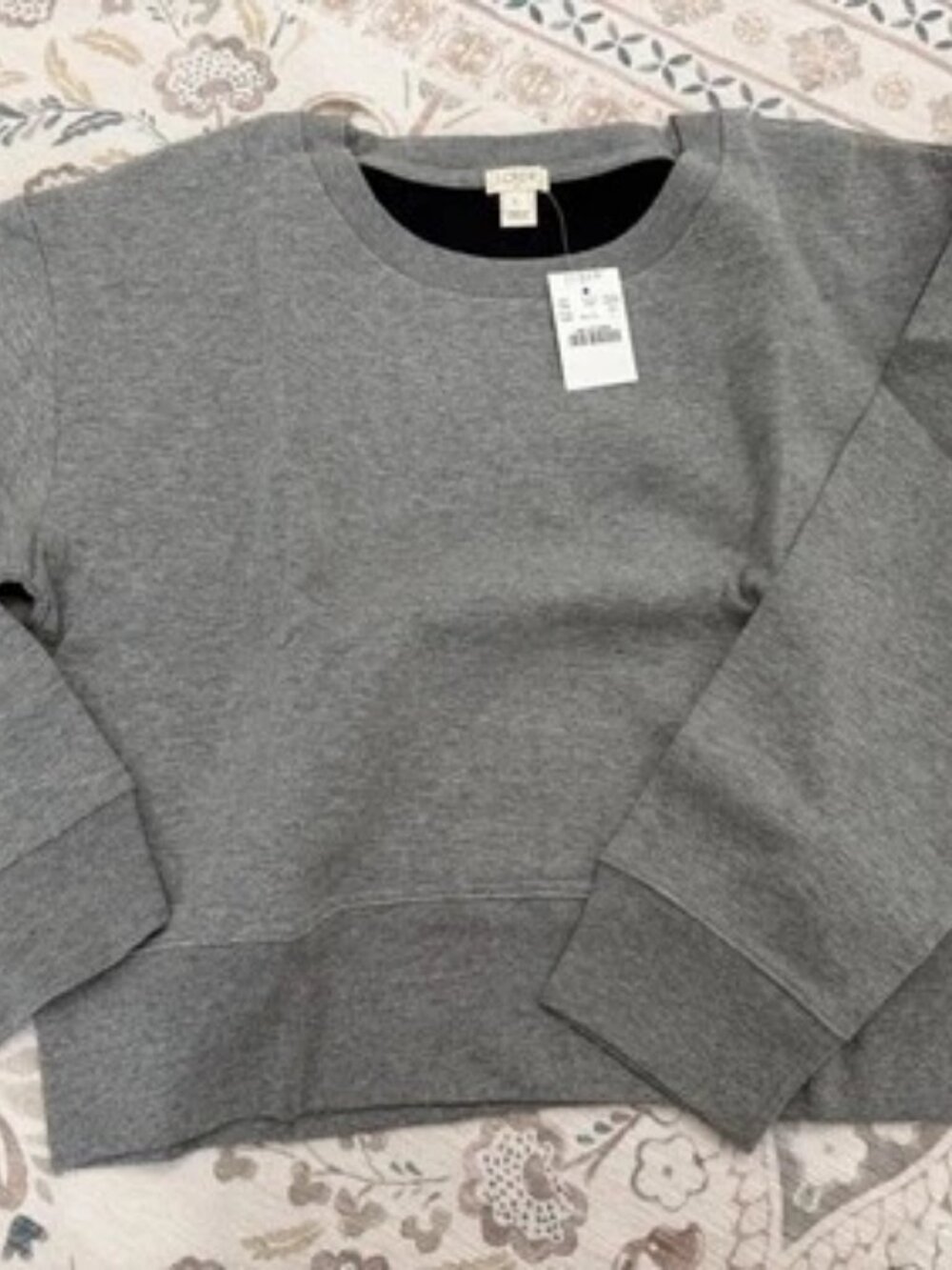 J.Crew Cropped Gray Sweatshirt Size M NWT